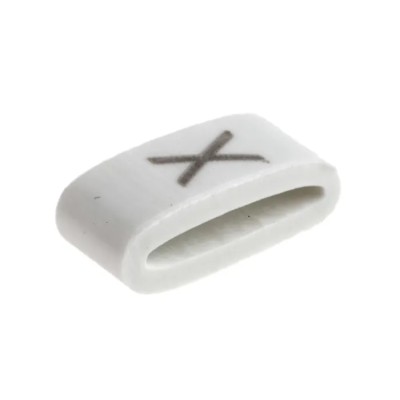 HellermannTyton Pre-Printed Slide-On Cable Marker, PVC White, Black Legend "X", Fits 1.8 mm to 6.3 mm Cable, 4.5mm HODS85