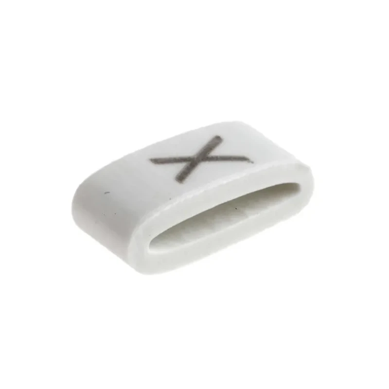 HellermannTyton Pre-Printed Slide-On Cable Marker, PVC White, Black Legend "X", Fits 1.8 mm to 6.3 mm Cable, 4.5mm HODS85