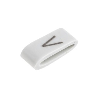 HellermannTyton Slide-On Pre-Printed Cable Marker , Black Legend "V", 6.3 mm Max Cable Diameter, 1.8 mm Min Cable HODS85