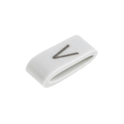 HellermannTyton Slide-On Pre-Printed Cable Marker , Black Legend "V", 6.3 mm Max Cable Diameter, 1.8 mm Min Cable HODS85