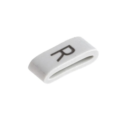 HellermannTyton Slide-On Cable Marker Black Legend "R" for 1.8 mm to 6.3 mm Cable Diameter HODS85