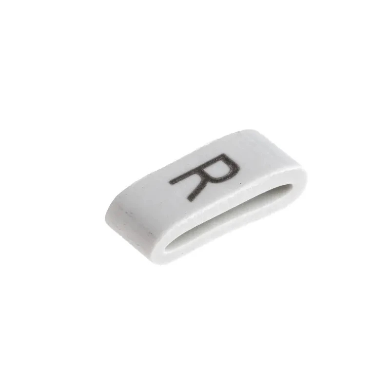 HellermannTyton Slide-On Cable Marker Black Legend "R" for 1.8 mm to 6.3 mm Cable Diameter HODS85