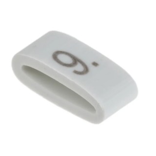 HellermannTyton Slide-On Pre-Printed Cable Marker, Black Legend "9", White PVC Material, 1.8 mm to 6.3 mm Cable HODS85