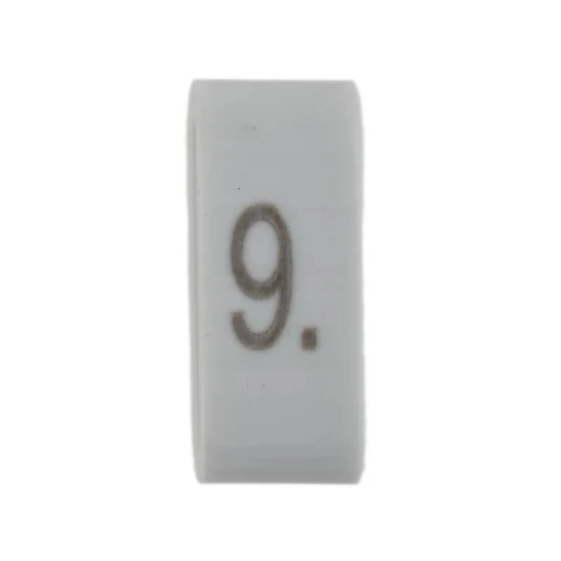 HellermannTyton Slide-On Pre-Printed Cable Marker, Black Legend "9", White PVC Material, 1.8 mm to 6.3 mm Cable HODS85