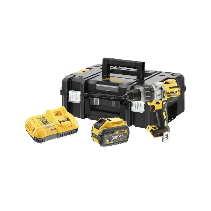 DeWALT Cordless Brushless Drill Driver 18V 9Ah Battery, Straight Handle, Type G British 3-Pin Plug DCD996X1-GB
