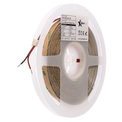 PowerLED 24V DC White LED Strip, 4000K Colour Temperature, 5m Length, IP65 Rated, 60 LEDs/m, 9.6W per Metre 5M28265NW
