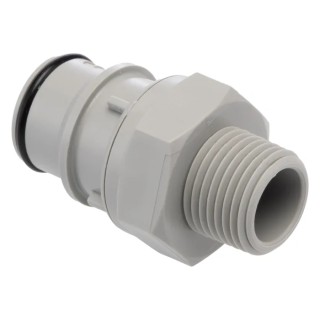 Colder Products Hose Connector Threaded 3/8 in NPT Male Polypropylene Grey, 4.2 bar HFCD24612
