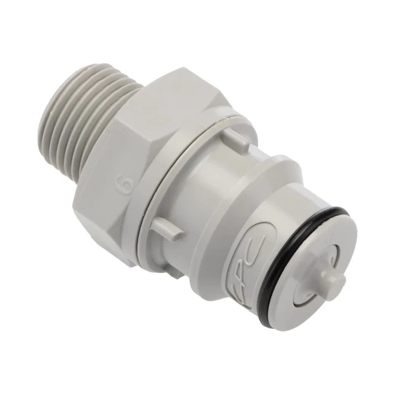 Colder Products Hose Connector Threaded 3/8 in NPT Male Polypropylene Grey, 4.2 bar HFCD24612