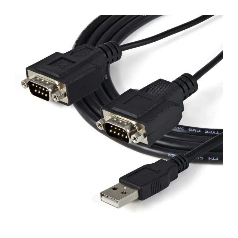 StarTech.com RS232 Interface Converter Dual Port USB 2.0 Type-A to D Sub Connector 921.6 kbps 