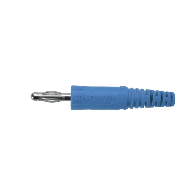 Schutzinger Blue Male Banana Plug, 4 mm Connector, Screw Termination, 70V dc, 32A, Nickel Plating FK 9 S Ni / BL