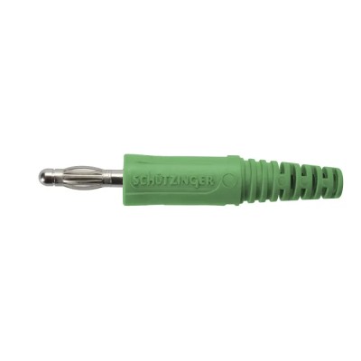Schutzinger Green Male Banana Plug 4 mm Connector, Screw Termination, 70V dc, 32A, Nickel Plating FK 9 S Ni / GN