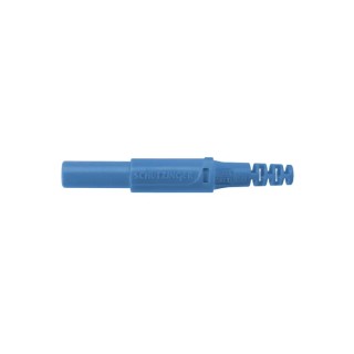 Schutzinger Blue Male Banana Plug, 4 mm Connector, Screw Termination, 1 kV, 32 A, Nickel Plating SFK 30 S Ni / OK / BL
