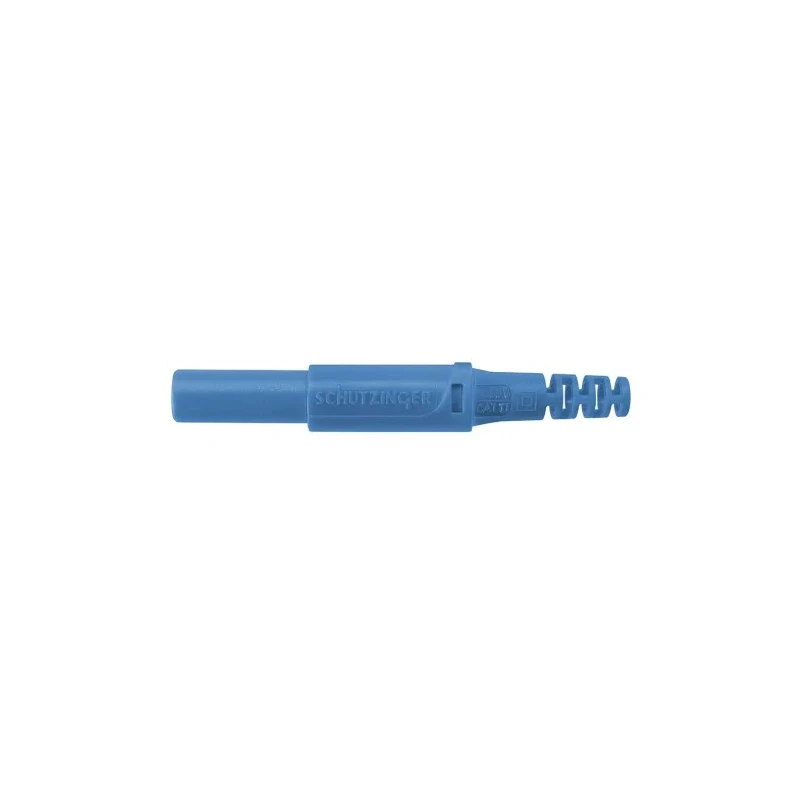 Schutzinger Blue Male Banana Plug, 4 mm Connector, Screw Termination, 1 kV, 32 A, Nickel Plating SFK 30 S Ni / OK / BL