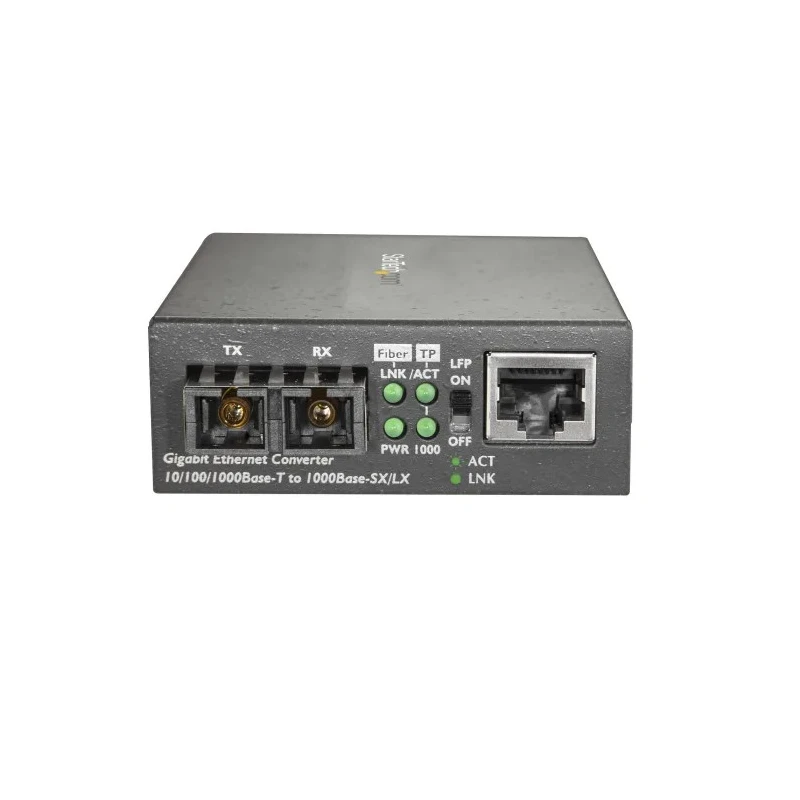 StarTech.com Ethernet to Fibre Media Converter 1Gbps, 2 Ports, RJ45 & SC, Multimode Fibre, Full Duplex 550m 