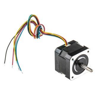 RS PRO Unipolar Hybrid Stepper Motor 9.6 V, 0.158 Nm Holding Torque, 1.8° Step Angle, 42.3 x 42.3 mm Frame, 5 mm 180-5278