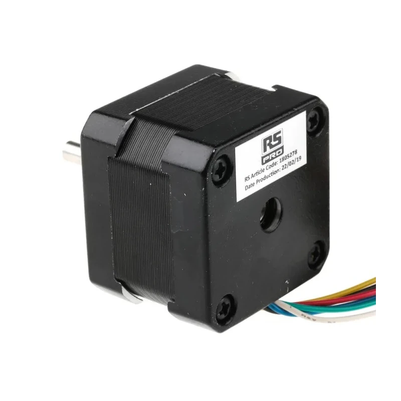 RS PRO Unipolar Hybrid Stepper Motor 9.6 V, 0.158 Nm Holding Torque, 1.8° Step Angle, 42.3 x 42.3 mm Frame, 5 mm 180-5278