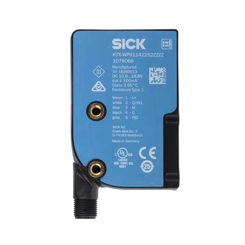 SICK Contrast Sensor RGB LED 13 mm Maximum Detection PNP Output 100 mA IP67 Waterproof Panel Mount 