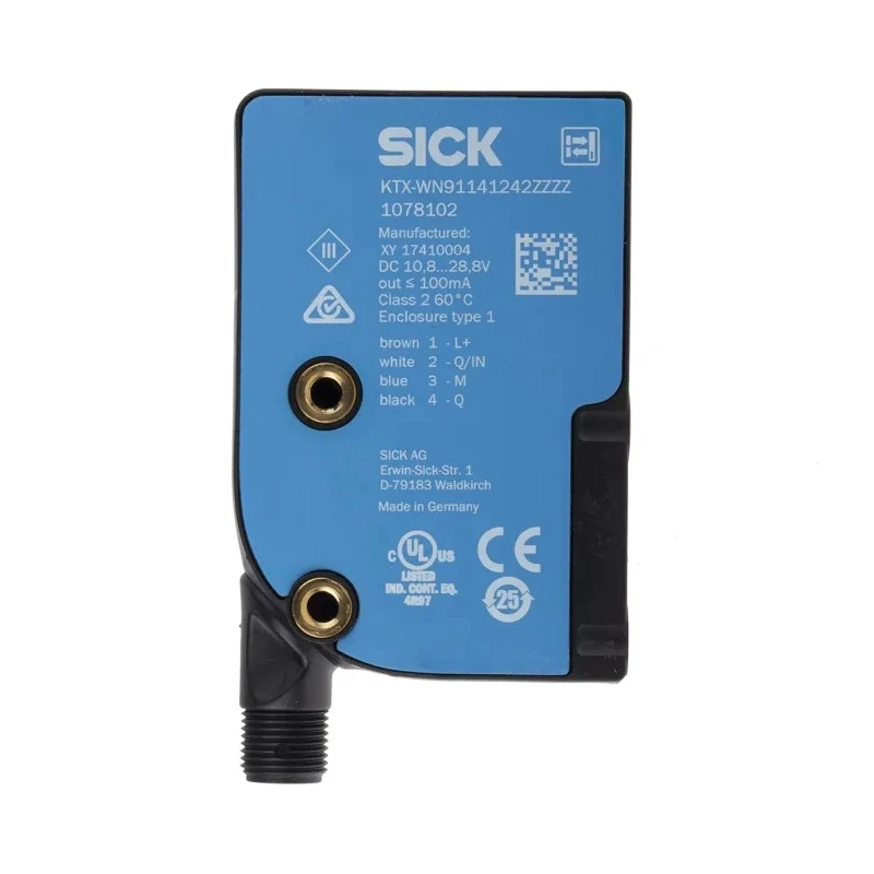 SICK Contrast Sensor RGB LED 13 mm, NPN, 100 mA, IP67, Panel Mount, 28.8V dc 
