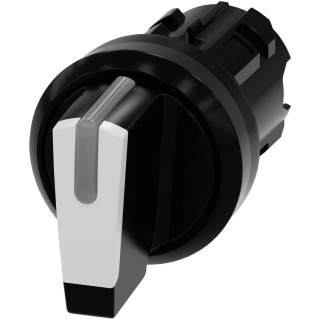 Siemens SIRIUS ACT 3SU10 Series 3 Position Illuminated Selector Switch Head 22 mm Cutout White Handle 3SU1002-2BP60-0AA0