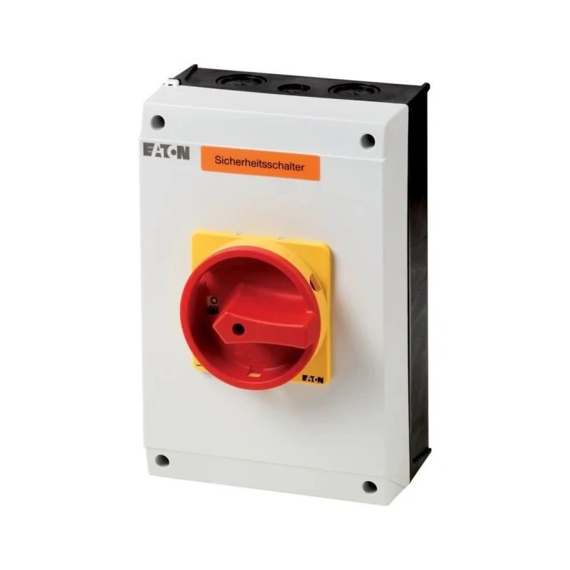 Eaton 3-Pole Surface Mount Isolator Switch 63A 690V AC IP65 Padlockable Safety Handle 