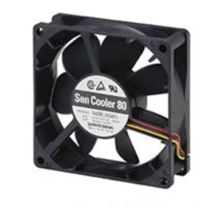 Sanyo Denki 9A Series Axial Fan 12V DC 1.56W 130mA Max 80mm x 80mm x 25mm 6300 RPM 61.8 m³/h 9A0812H4011