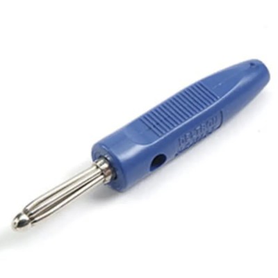 Deltron Black Male 4 mm Banana Plug Connector, Screw Termination, 50V, 16A, Bright Nickel Over Copper Plating 555-0100