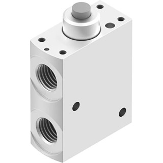 Festo Plunger Pneumatic Manual Control Valve, Series VMEF, G 1/4 Port, 3/2 Valve Function, Aluminium Alloy VMEF-ST-M32-M-G14