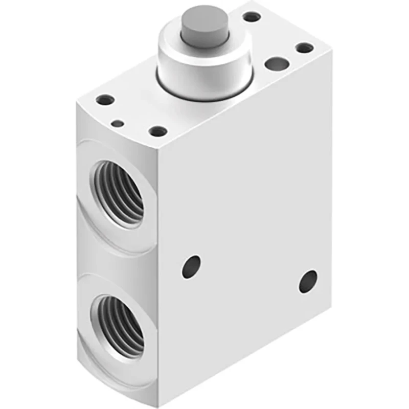 Festo Plunger Pneumatic Manual Control Valve, Series VMEF, G 1/4 Port, 3/2 Valve Function, Aluminium Alloy VMEF-ST-M32-M-G14