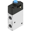 Festo Plunger Pneumatic Manual Control Valve VMEF Series, G 1/4, Aluminium Alloy, 10 bar, 870L/min VMEF-STC-M32-M-G14