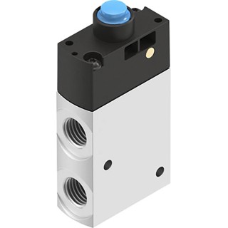 Festo Plunger Pneumatic Manual Control Valve VMEF Series, G 1/4, Aluminium Alloy, 10 bar, 870L/min VMEF-STC-M32-M-G14