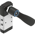 Festo Lever Pneumatic Manual Control Valve, G 1/8 Thread, Aluminium Alloy Body, 5/3 Function, 10 bar Max VHEF-HS-P53C-M-G18