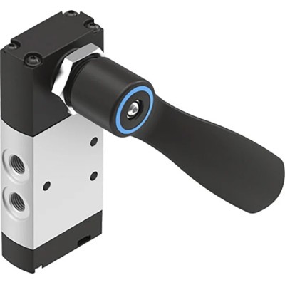 Festo Lever Pneumatic Manual Control Valve, G 1/8 Thread, Aluminium Alloy Body, 5/3 Function, 10 bar Max VHEF-HS-P53C-M-G18