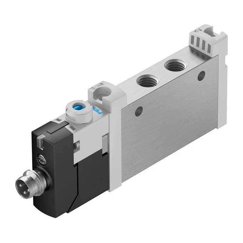 Festo Pneumatic 5/2 Solenoid Valve M7 Port Size 24V DC Aluminium Alloy Body VUVG-L10-M52-MT-M7-1R8L