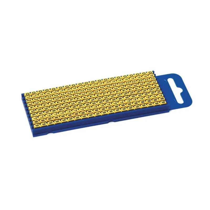 HellermannTyton Snap-On Pre-Printed Cable Marker 0-9, Polyamide, Multicolour, 0.8 mm to 2.2 mm Cable Diameter, 561-00100 WIC0