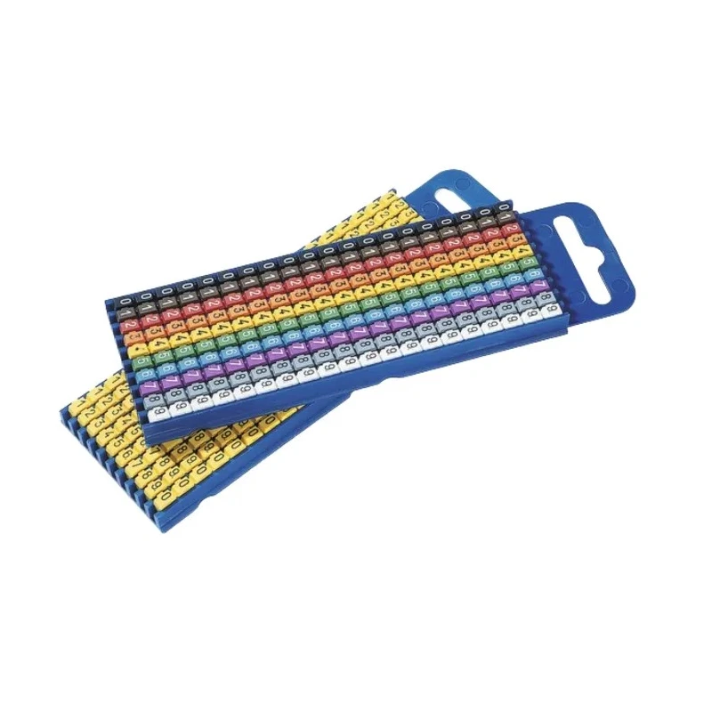 HellermannTyton Snap-On Pre-Printed Cable Marker 0-9, Polyamide, Multicolour, 0.8 mm to 2.2 mm Cable Diameter, 561-00100 WIC0