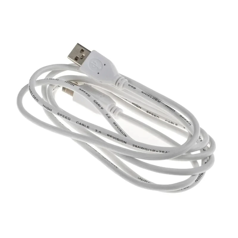 RS PRO IC Socket USB Cable Male USB Type A to Male USB 2.0 USB B White 2 m 182-8866