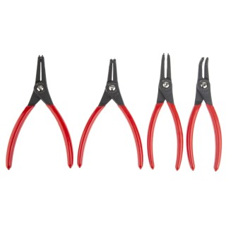 RS PRO 4-Piece Circlip Plier Set Chrome Vanadium Steel, Spring Steel Tips, PVC Handles 182-9982
