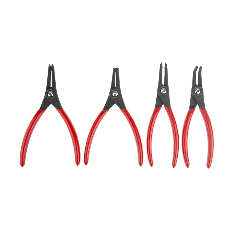 RS PRO 4-Piece Circlip Plier Set Chrome Vanadium Steel, Spring Steel Tips, PVC Handles 182-9982