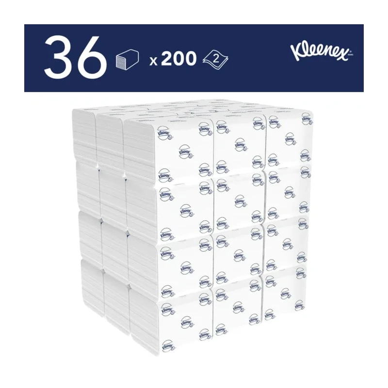 KLEENEX 36 Rolls of 7200 Sheets Large Format 2-Ply Toilet Roll 8408