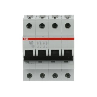 ABB System Pro M Compact Miniature Circuit Breaker, 4-Pole, 10A, Type C, 400V AC, 6 kA Breaking Capacity 2CDS244701R0104