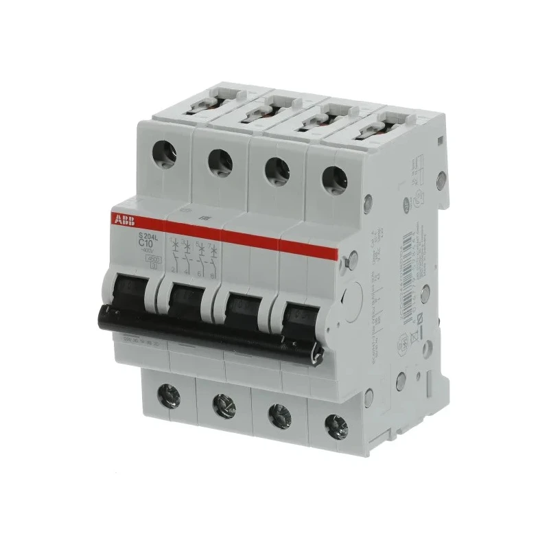 ABB System Pro M Compact Miniature Circuit Breaker, 4-Pole, 10A, Type C, 400V AC, 6 kA Breaking Capacity 2CDS244701R0104