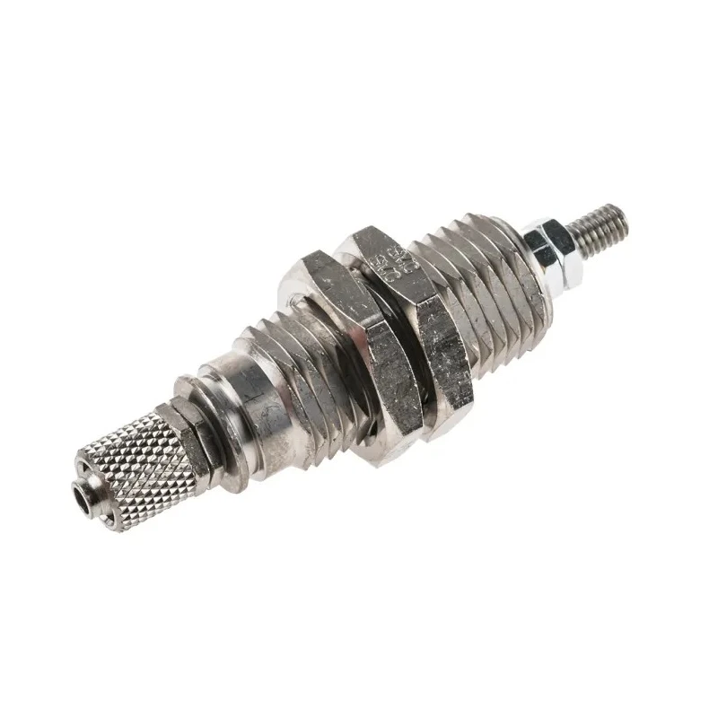 SMC 15 mm Pneumatic Piston Rod Cylinder Single Acting Panel Mount Brass Body 46mm Length 15mm Stroke 70°C Max CJPB10-15H6Z