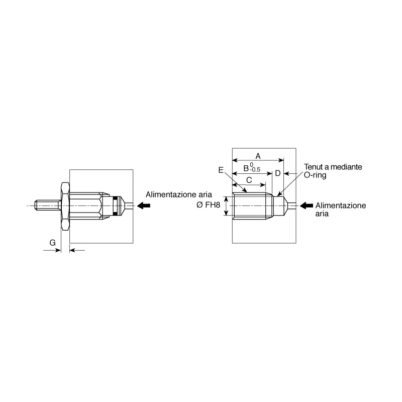SMC 10 mm Pneumatic Piston Rod Cylinder Single Acting Panel Mount Brass Body 43.5mm Length Stroke 10mm CJPB16-10H6Z