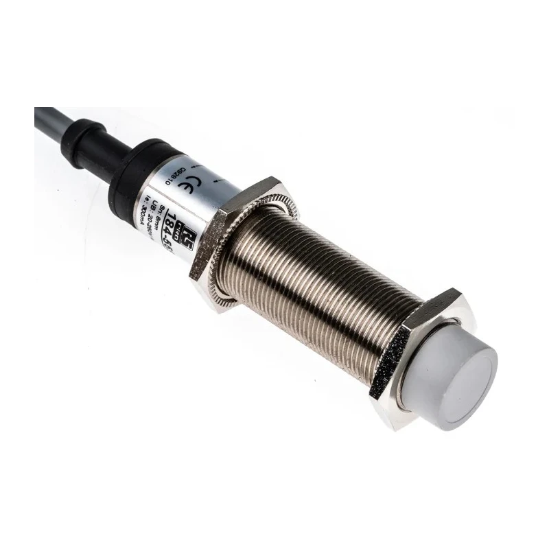 RS PRO Threaded Barrel Capacitive Proximity Sensor M18 x 1, 8 mm Detection Range, 2-Wire 3mA Output, 250V AC/DC 184-5597