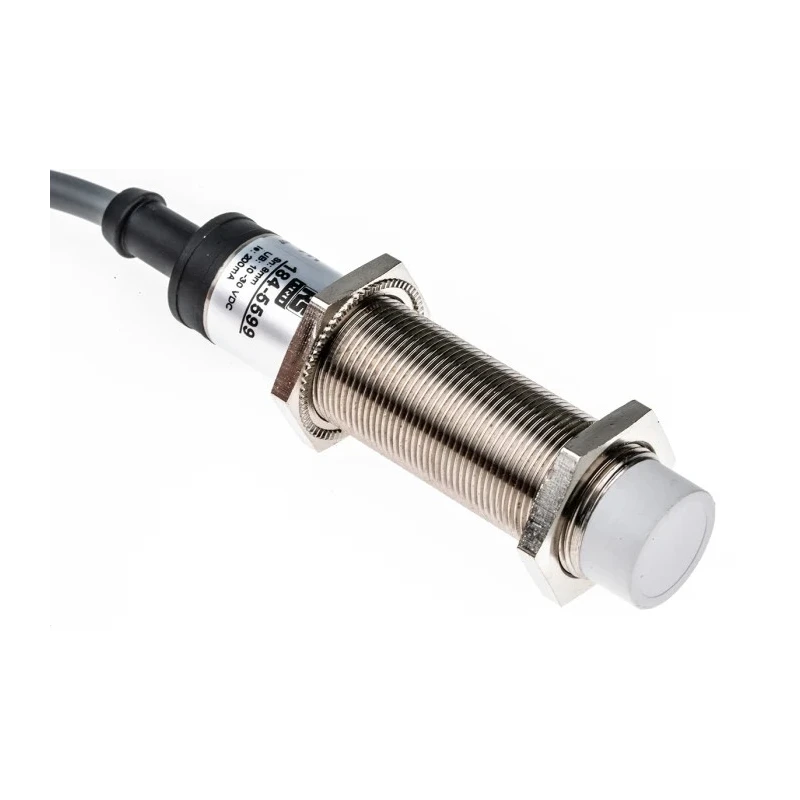 RS PRO Threaded Barrel Capacitive Proximity Sensor 8 mm Detection Range M18 x 1 Thread, NPN Output 200mA 30V DC 184-5599