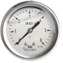 Bourdon Stainless Steel Case 63 mm Dial Size G 1/4 Pressure Gauge 6 Bar MIT3-F22.B20