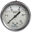 Bourdon Stainless Steel Case Pressure Gauge 63 mm Dial Size G 1/4 Pressure Connection 25 bar MIT3-F22.B26