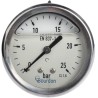 Bourdon Stainless Steel Case Pressure Gauge 63 mm Dial Size G 1/4 Pressure Connection 25 bar MIT3-F22.B26