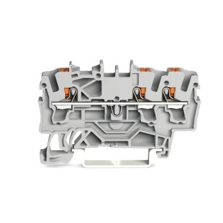 WAGO TOPJOB S 2202 Series Grey Feed Through Terminal Block 1-Level Cage Clamp 2.5mm² 24A 800V IECEx/ATEX 2202-1301