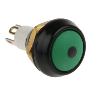ITW Switches Illuminated Miniature Momentary Push Button Switch, Panel Mount, 13.6 mm Cutout, SPST, Green LED, 59-413G